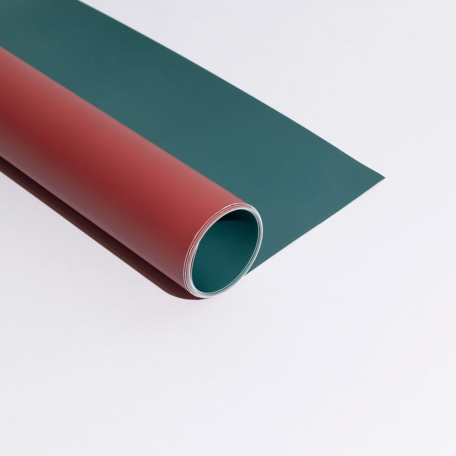 2 Sides Waterproof PVC Backdrop - Dark Green/Scarlet Prop Club 