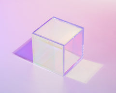 Acrylic Iridescent Effect Riser Cube Props Prop Club 10x10x10cm Glossy 