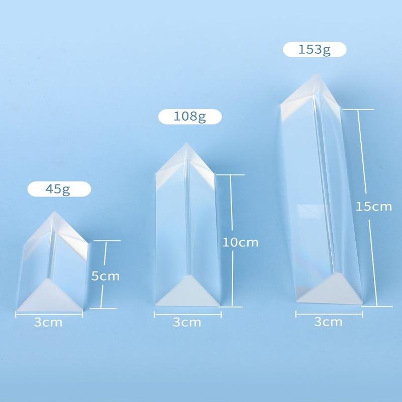 2 Pack 6 Inch Crystal Optical Glass Triangular Prism Triple