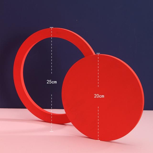 Hollow and Full Circle Background Props Prop Club Red 