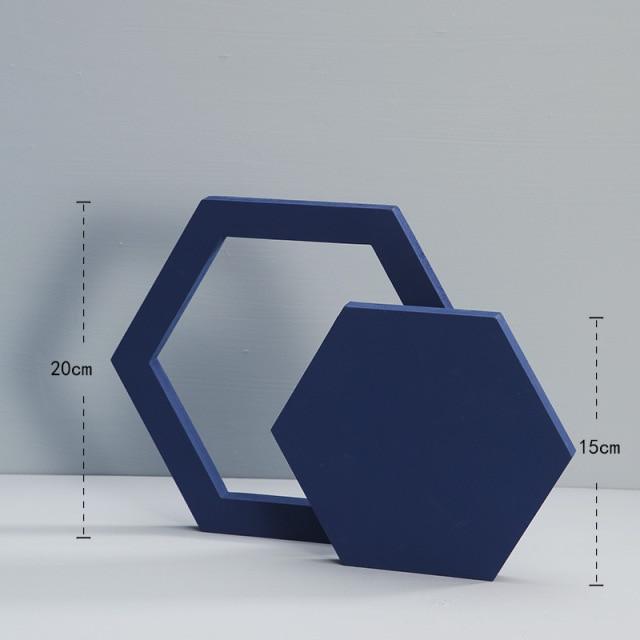 Hollow and Full Hexagon Background Props Prop Club Blue 