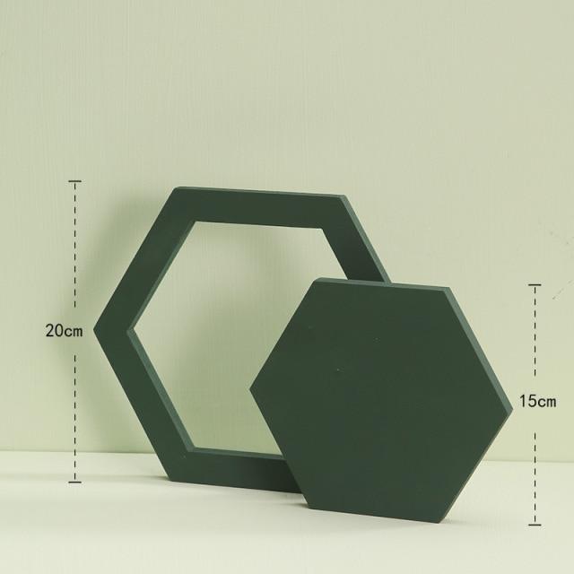 Hollow and Full Hexagon Background Props Prop Club Green 