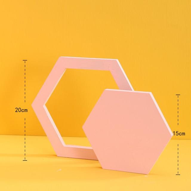 Hollow and Full Hexagon Background Props Prop Club Pink 