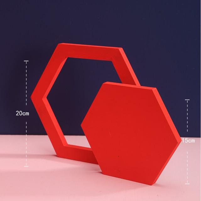 Hollow and Full Hexagon Background Props Prop Club Red 