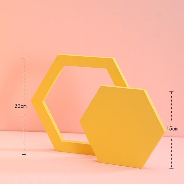 Hollow and Full Hexagon Background Props Prop Club Yellow 