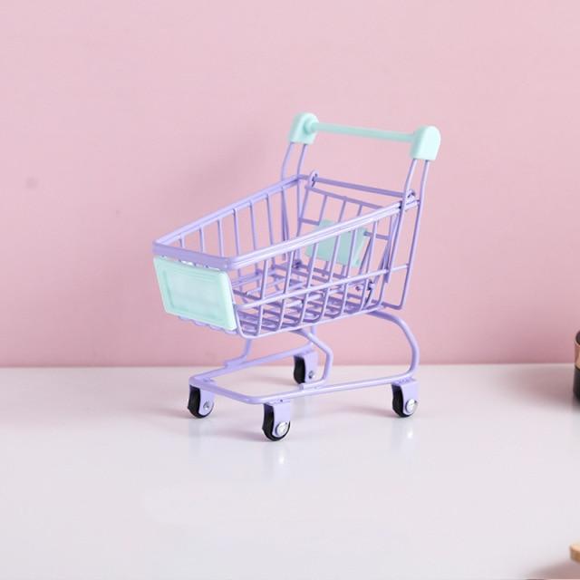 Miniature Pastel Shopping Carts Prop Club Pastel Purple 