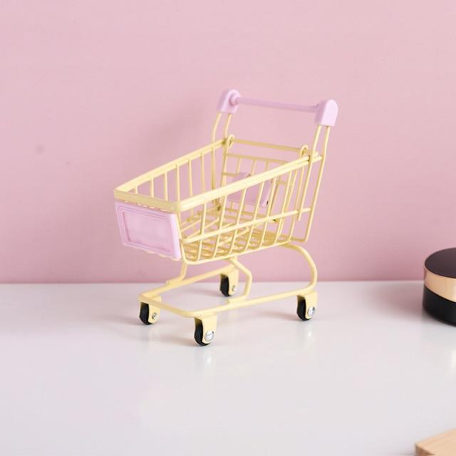 Miniature Pastel Shopping Carts Prop Club Pastel Yellow 