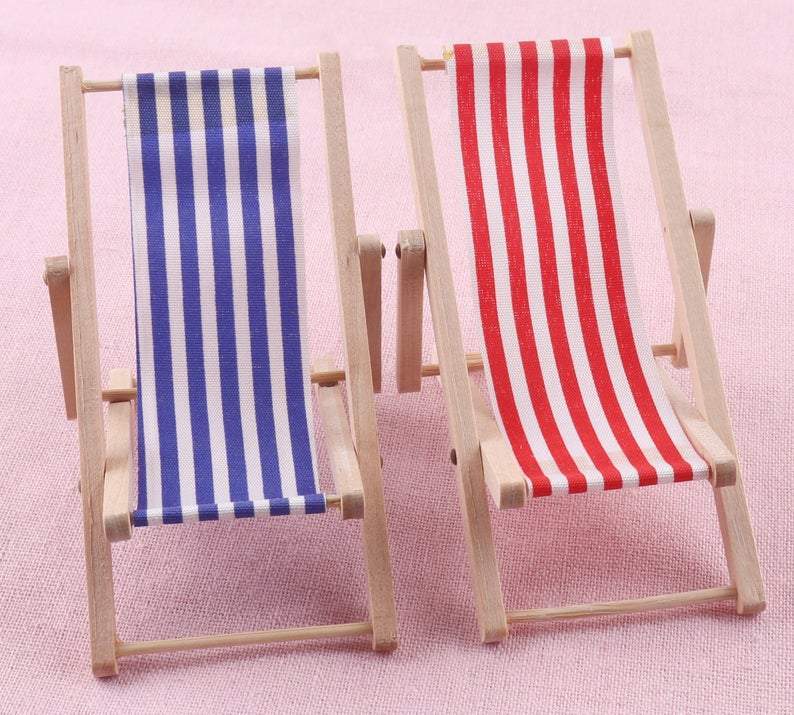 Miniature Sun Lounger Deck Chairs Prop Club 