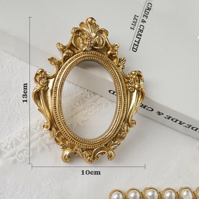 Vintage Golden Photo Frame Photography Props Prop Club Oval No.2 