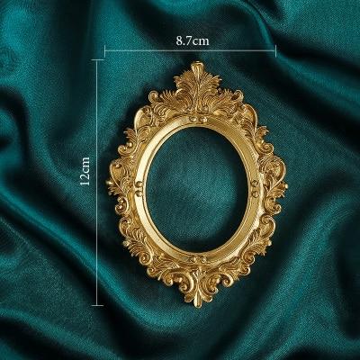 Vintage Golden Photo Frame Photography Props Prop Club Round 